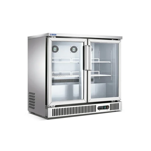 Refrigerador Contra Barra de 2 Puertas de Cristal de 250 Lts.
