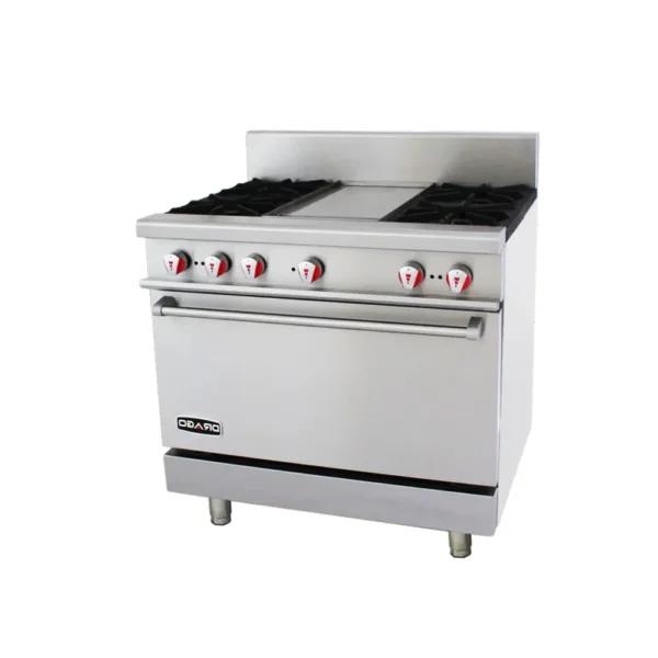 Estufa 4 Quemadores, Horno y Plancha