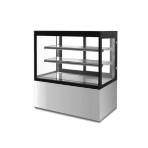 Vitrina Exhibidora de Cristal Recto Acero Inox 338 Lts.