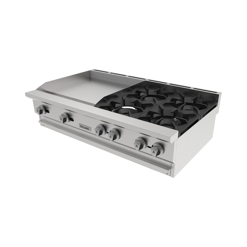 Combinado parrilla y plancha 4 quemadores CG-40PD gpa-420-Ve