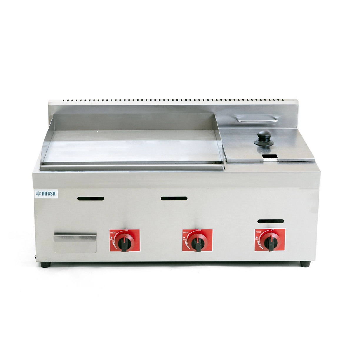 MIGSA Plancha grill lisa con freidora a gas — PFM-85