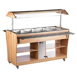 MIGSA Mesa buffetera caliente móvil de 4 insertos enteros — RTR-1490L