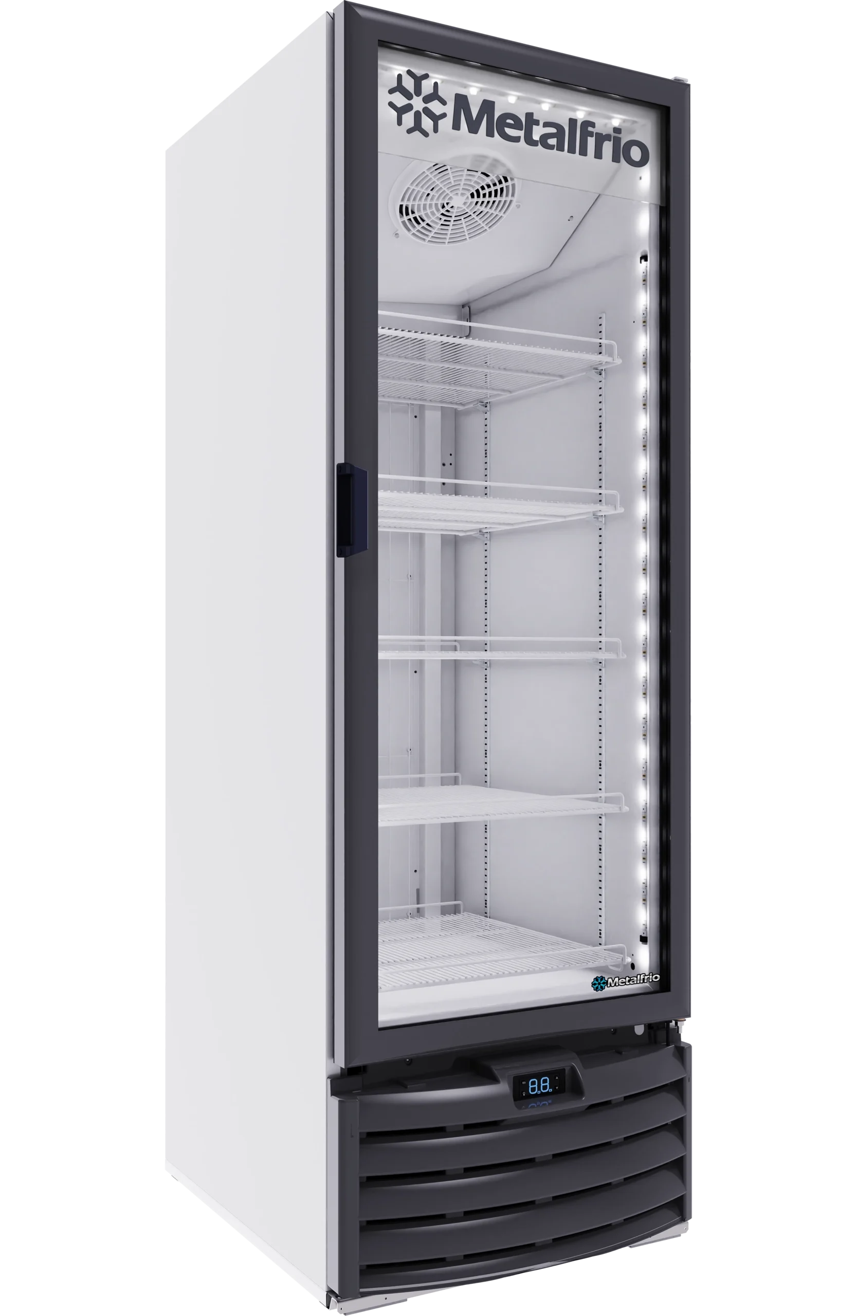 Metalfrío VF50 Congelador Vertical 1 Puerta Cristal 20 Pies Cúbicos