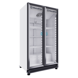 Metalfrío RB550 Refrigerador Vertical Full Glass Door 2 Puertas Cristal 24 Pies Cúbicos