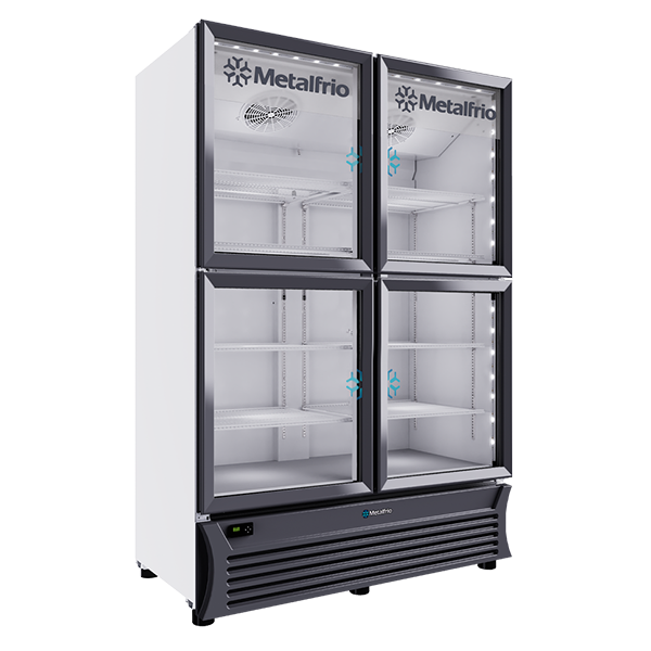 Metalfrío RB804 Refrigerador Vertical 4 Puertas Cristal 42 Pies Cúbicos